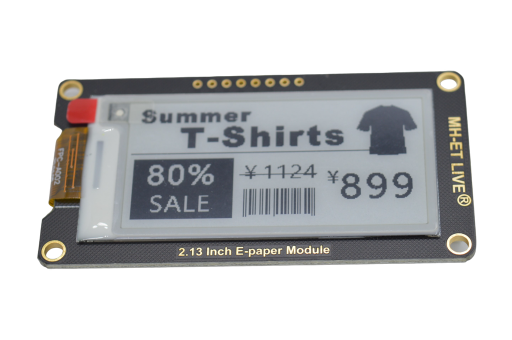 Módulo Epaper 2.13" color negro. Comunicación SPI