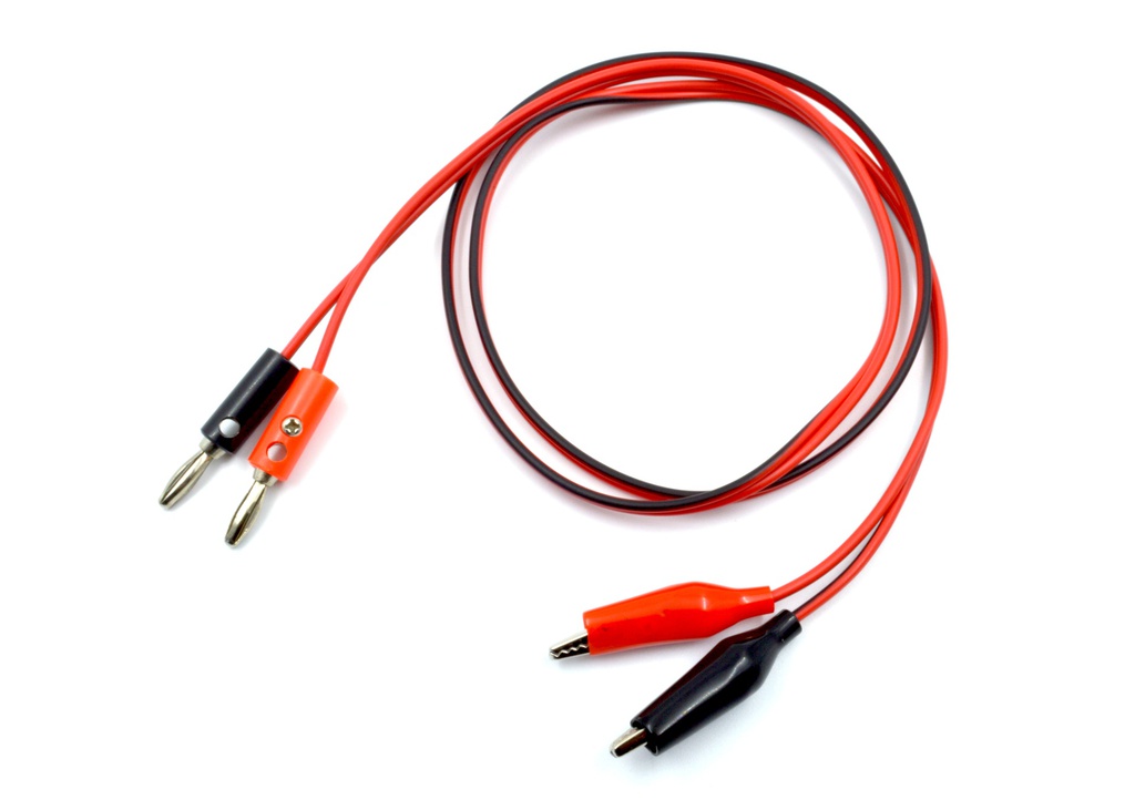 Par de cables banana - cocodrilo 1m